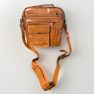 Tren Star Genuine Leather Crossbody Bag Brown Multi-Pocket